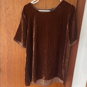 Eileen Fisher Chocolate Velvet Short Sleeve Top
